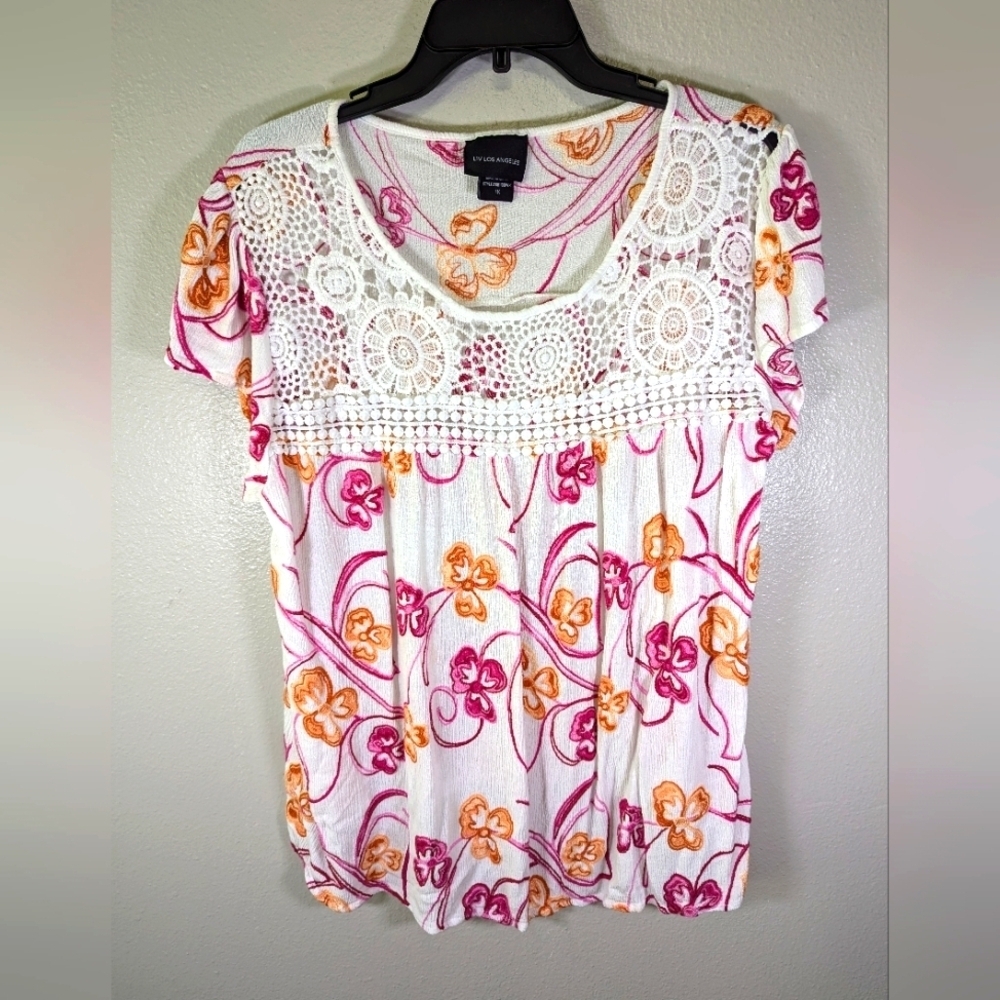 Liv Los Angeles Embroidered Woven Top Women's size 1X